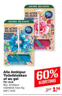  1 60 eco pack plastic wc active gel lasting fragrance cleaning foam shine effect ambi pur water flowers rose lily ambipur toiletblokken stuk pak toiletblok 