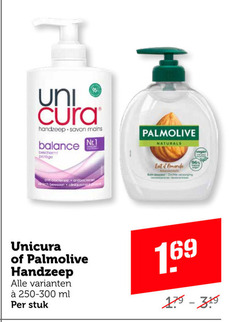  uni cura handzeep savon mains balance nr.1 beschermt anti bacterieel bewezen palmolive naturals lait unicura ml stuk 