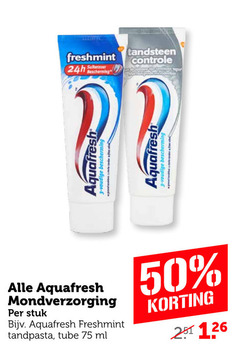  3 50 freshmint bescherming tandsteen controle wow aquafresh mondverzorging stuk tandpasta tube ml 