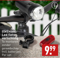  bikemate led fiets verlichting monteren gereedschap batterijen 