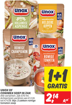  unox conimex soep 1 2 rijk hollandse asperge heldere kippen malse stukjes kip wortel doperwtjes vermicelli eiwitten romige champignon ui bieslook zak ml varieeren zakken tomaten groenten zongedroogde tomaat mascarpone basilicum vezels 14 