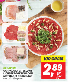  100 120 dekavers carpaccio vitello bacon dadel roomkaas pak 2 3 