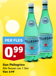  1 naturelle fles pellegrin san pellegrino terme flessen liter min 