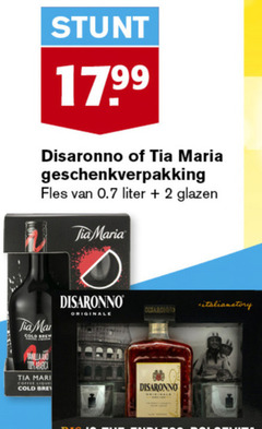  tia maria disaronno likeur amaretto 2 geschenkverpakking fles liter glazen cold brew vanilla and arabica coffee angelique originale 