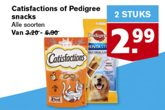  2 satisfaction pedigree snacks soorten stuks oral car triple action 