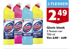  2 100 750 glorix flessen bleek ml 