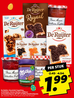  8 20 ruijter royaal bonne maman aardbeien confiture kleintjes puur chocola deruijter confit milka hazelnootpasta bruce chocoladehagel mama stuk hazelnoot chocolade hagelslag pak pot 