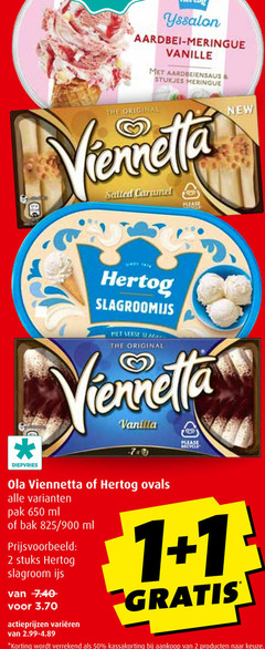  1 2 50 650 yssalon aardbei meringue vanille aardbeiensaus stukjes original viennetta salted caramel new diepvries hertog slagroomijs verse vanilla ola ovals pak ml bak 825 stuks slagroom ijs varieeren 