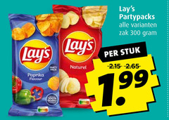  lays chips 100 300 paprika flavour mack naturel partypacks zak stuk 