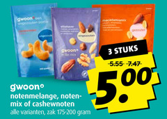  gwoon cashewnoten noten 3 portemonnee ongezouten macadamiamix be notenmelange mix zak stuks 