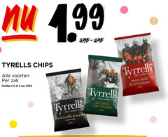  tyrells chips 2 soorten zak tyrrells cooked crisps black sea salt seasoning cider vinegar sweet chilli red pepper 