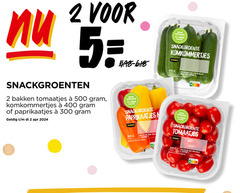  2 45 300 400 500 5 snackgroenten bakken tomaatjes paprikaatjes nieuwe minder plastic jumbo klasse nature rijk vitamine buiten koelkast emmer vezels verbruiken nutri score b ge 