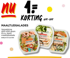  1 2 31 65 1006 maaltijdsalades basis maaltijdsalade gebruiken groente inname salade jumbo kip caesar ei italiaanse kaas croutons yoghurt caesardressing garnalen pasta paprika komkommer rode ui gerookte appel honing mosterddressing kweek gecertificeerd asc-aqua.org beter leven far 