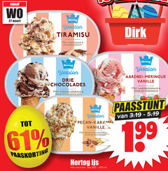  hertog ijsspecialiteit 27 825 yssalon tiramisu stukjes biscuit drie chocolades chocoladesaus chocolade aardbei meringue vanille aardbeiensaus paaskorting pecan karamel gezouten pecannoot paasstunt ijs bak ml 