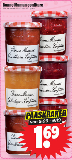  335 bonne maman confiture pot aardbeien mamani abrikozen paaskraker 