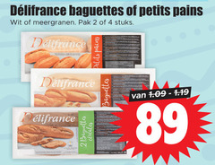  2 4 baguettes petits pains wit meergranen pak stuks delifrance 