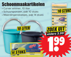  huishouddoekjes emmer schuursponsjes microvezeldoekjes 10 14 schoonmaakartikelen curver liter schuursponzen pak stuks meerdingendoekjes multy super absorbent universal use lasting pick zoek elders 3.99 