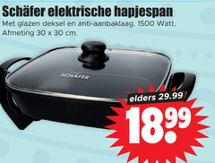  hapjespan 30 1500 elektrische glazen deksel anti aanbaklaag watt cm elders 