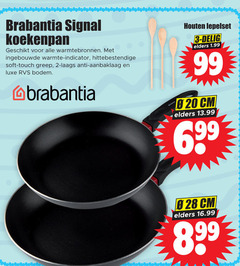  2 3 99 brabantia signal koekenpan warmtebronnen ingebouwde warmte indicator hittebestendige soft touch anti aanbaklaag luxe rvs bodem houten lepelset delig elders cm 6 