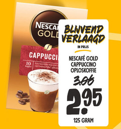  nescafe oploskoffie 10 kopjes gold cappuccino mix natuurlijke afkomstige verlaagd 