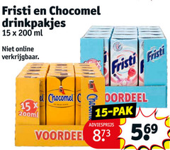  chocomel fristi chocolademelk drinkyoghurt 15 200 drinkpakjes ml online 200ml pak 