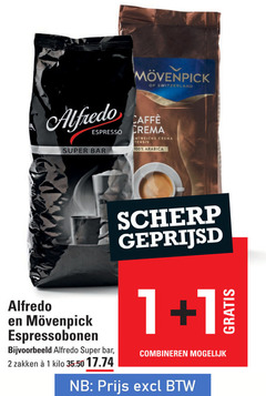  alfredo movenpick koffiebonen 1 2 100 switzerland espresso super bar caffee crema arabica scherp geprijsd espressobonen zakken kilo combineren 