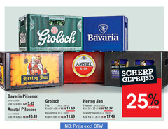  bavaria hertog jan amstel grolsch krat bier 4 6 12 16 24 25 30 45 1615 gb lieshout meesterschap pilsener pils beugelfles grand scherp geprijsd 