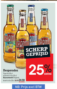  desperados speciaalbieren 4 6 8 25 33 aosta mojito biere bier tequila mint lime tray krat original origin scherp geprijsd 