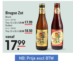  brugse zot speciaalbieren 1 12 33 blond tray dubbel 22.50 pot 