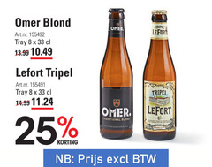  omer speciaalbieren 8 25 33 blond tray lefort tripel traditional 