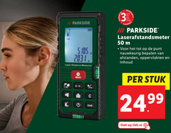  3 50 parkside laser distance iii laserafstandsmeter punt nauwkeurig bepalen afstanden oppervlakten inhoud unit stuk 