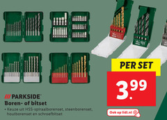  parkside boren bitset hss spiraalborenset steenborenset houtborenset schroefbitset 3.99 lidl.nl 