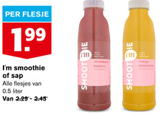  fruitsmoothie flesje smoothie sap liter cold pressed strawberry banana mango passionfruit 