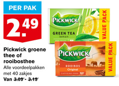  pickwick thee 40 100 400 pak groene rooibosthee voordeelpakken zakjes green tea lemon natural rooibos original caffeine free pack 