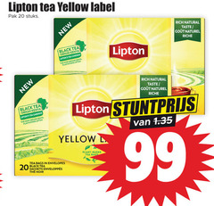  lipton thee 20 99 tea yellow label pak stuks new black origin kenya gardens noir origine natural taste naturel riche l bags envelopes sachets plant based 