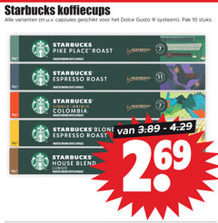  starbucks koffiecups 7 10 11 capsules dolce gusto systeem pak stuks pike roast by nespresso roasted ground coffee espresso single origin colombia blond house blend lungo 2 69 