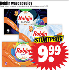  robijn wasmiddel 40 wascapsules black velvet color wit pak wasbeurten classics zwart langdurig lang kleuren 