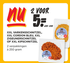  2 5 250 xxl varkensschnitzel cordon bleu zigeunerschnitzel kipschnitzel jumbo varkensvlees klaar min 