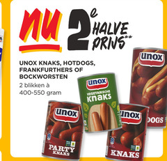  2 halve unox knaks hotdogs frankfurthers bockworsten blikken vegetarische inox dogs beter leven party 7 