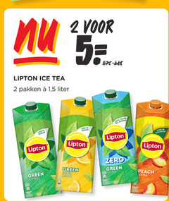  lipton ice tea 2 100 pakken 1 5 liter sugar taste calories zero green lemon peach 