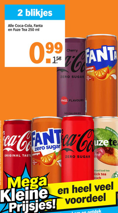  2 4 250 productvarianten combineren blikjes coca cola fanta fuze tea ml cherry fant zero sugar orange bass sap flavours calories original taste iced beach mega kleine prijsjes voordeel 