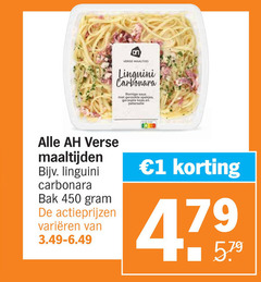  1 100 450 verse linguini carbonara romige saus gerookte spekjes geraspte kaas peterselie maaltijden bak varieeren 