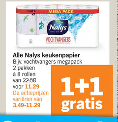  1 2 8 60 mega pack nalys vochtvangers keukenpapier megapack pakken rollen varieeren 