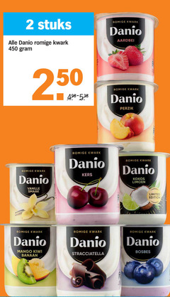  2 250 450 stuks danio romige kwark aardbei perzik vanille kers kokos limoen mango kiwi banaan stracciatella limited edition bosbes 