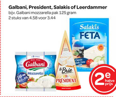  2 140 galbani president leerdammer mozzarella pak stuks feta bal beat classic le brie halve 