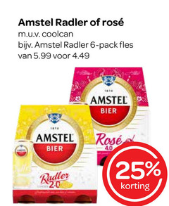  amstel radler bier 6 20 25 rosee coolcan pack fles 5.99 