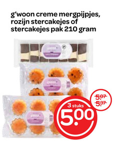  3 210 500 creme mergpijpjes rozijn stercakejes pak stuks 