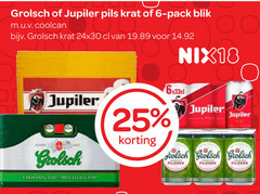  grolsch jupiler krat bier blikjes 6 25 pils pack blik coolcan nix18 