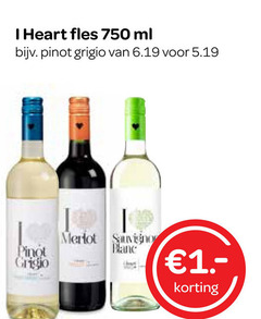  750 heart fles ml pinot grigio merlot savigno blanc 