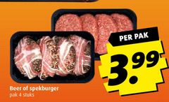  4 beer spekburger pak stuks 3.99 